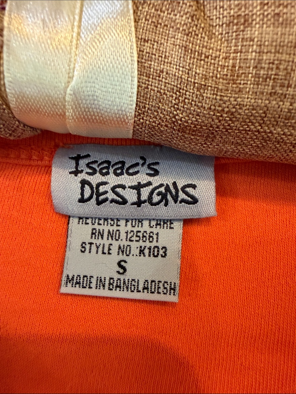 Embellished Orange Women's Short Sleeve Top - Picture 3 of 5